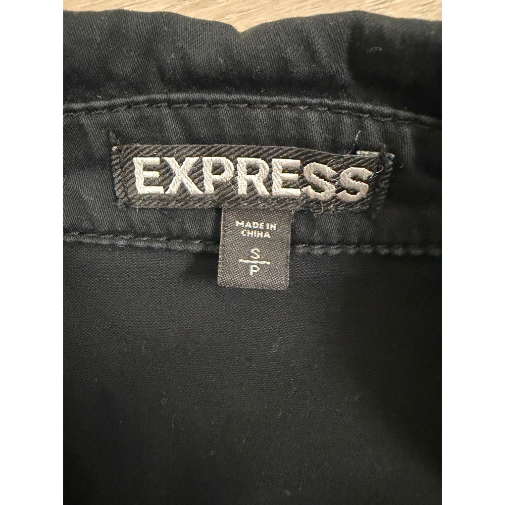Express Military Utility Button Front Jacket Womens Black Small - Picture 6 of 7